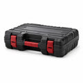 Tragbarer Werkzeugkoffer aus Kunststoff mit Tragegriff und Doppelverschluss, Schwarz-Rot, 45 × 32 × 14 cm