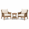 3-teiliges Gartenmöbel-Set mit 2 Sesseln 74 × 78 × 91 cm und Beistelltisch Ø 50 × 55 cm, Natur, Creme und Braun