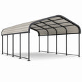 Freistehender Metall-Carport mit Bogendach, 600 × 370 × 290 cm, Anthrazit/Grau