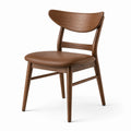 Gepolsterter Holzstuhl in Braun mit lederähnlichem Bezug, 55 × 55 × 78 cm, Retro-Stil