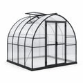 Gewächshaus aus Aluminium und Polycarbonat, 244 × 244 × 227 cm, Schwarz/Transparent, mit Doppeltür und 2 Dachfenstern