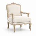 Klassischer Polstersessel mit Holzrahmen, Beige/Natur, 78 × 82 × 105 cm