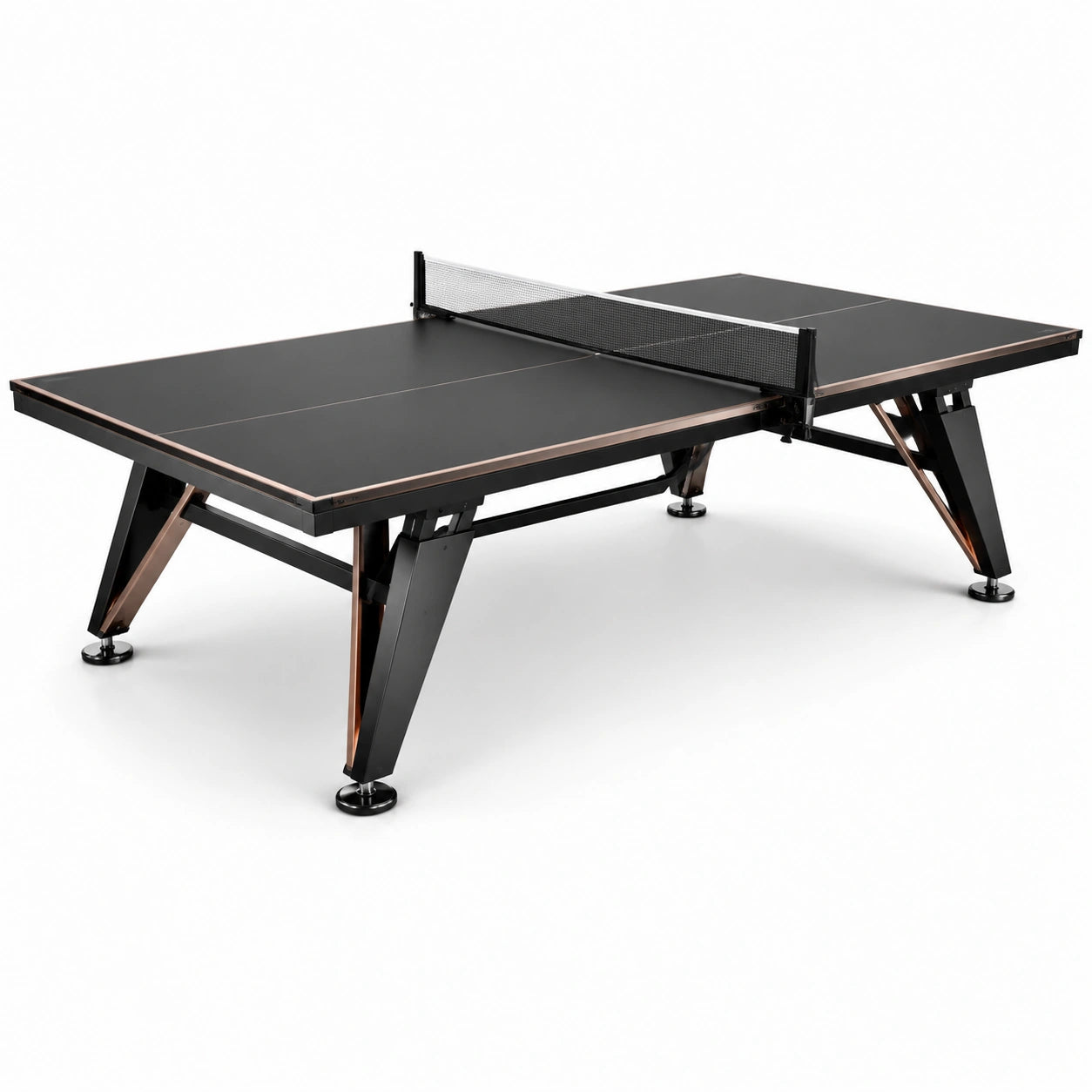 Tischtennistisch mit Netz, 274 × 152,5 × 76 cm, Schwarz/Kupferfarben